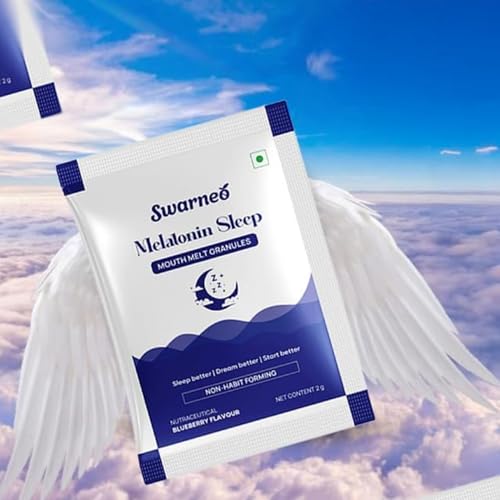 Image of Melatonin Sleep Granules 10mg, Non-Habit Forming Dietary Supplement, Mouth-Melt Granules for Nighttime Relaxation Blueberry Flavor, for Men & Women (Pack of 3)
