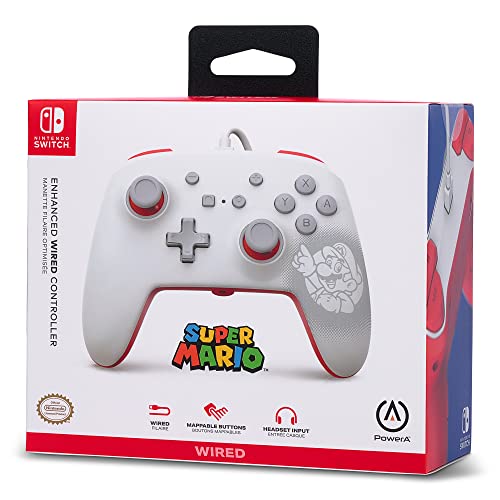 Powera 1518385-01 Controle P/ Nsw Wired Controller Mario White com Fio - Nintendo Switch