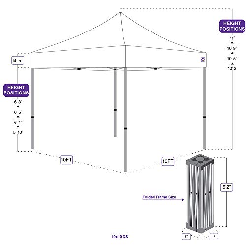 Impact 10' X 10' Pop Up Canopy Tent, Instant Shelter, Commercial Grade Steel Frame, Includes Roller Bag, White #TOP2