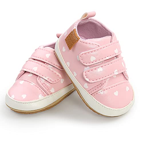 Image of SOFMUO Baby Boys Girls High Top Ankle PU Leather Sneakers Soft Rubber Sole Infant Moccasins Newborn Oxford Loafers Anti-Slip Toddler Wedding Uniform Dress Shoes