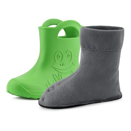 Ladeheid Kinder Wärmende Stiefelsocken für Gummistiefel LA-CA-01 LA-CA-03 LA-CA-04 (Dunkelgrau, 24/25)