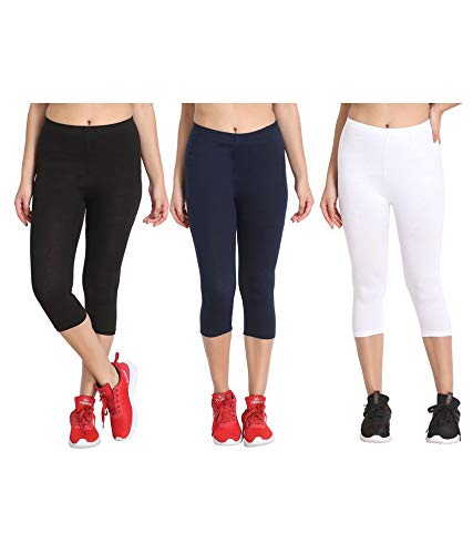 Zunaira Women’s Capri Leggings Combo Pack of 3 – Stylish 3/4 Length Leggings for Girls and Women Zunaira Women’s Capri Leggings Combo Pack of 3 – Stylish 3/4 Length Leggings for Girls and Women
