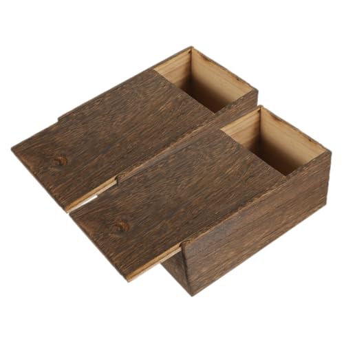 AGFELO 2個 木製 蓋付き収納ボックス ジュ 保護用多機能小型ケース 収納に デ で贈答用にも対応