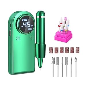 Nail Drill, Professional Electric Nail Drill Machine, Portable Rechargeable 45000RPM Nail Drill for Acrylic Gel Nails, Manicure Polishing Tool Professional Nail Tools