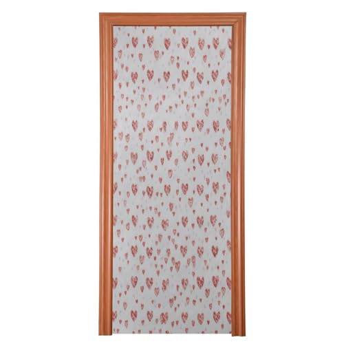 FLildon Little Hearts Valentine's Day Door Cover Decoration, Party Accessory Porch Decor for Festive Ornament Room Door Covers 35 x 79 Inch
