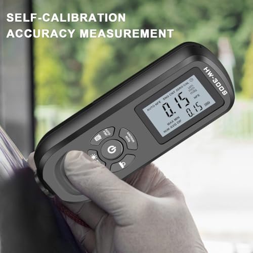 Calibrador de Espesor de Recubrimiento Digital Portátil HW300S con Inducción Magnética y Modos Estadísticos para Medición Precisa en Manufactura e Inspección (Negro) miniatura 4