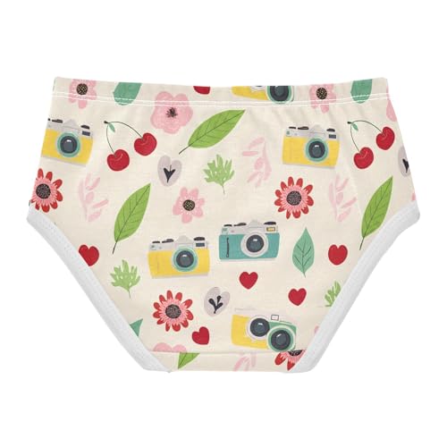 Girls' Underwear Summer Cmera Plant Flowers Floral Girls' Panties Size 8 23022162