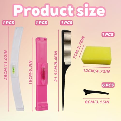 10Pcs Hair Cutting Tool, Hair Cutting Kit with Split End Trimmer, DIY Home Hair Styling Set for Layers, Bangs, Ends, Durable Plastic Hair Tools for Women, Men, Kids, Includes Clips, Combs & Sponge - Image 3