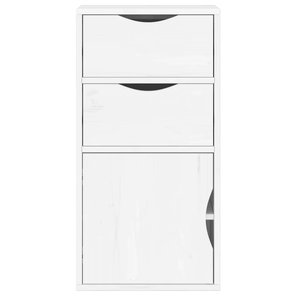 ODDA - Mobile in legno massello di pino, 40 x 24 x 79 cm, con 2 cassetti e scomparti, robusto armadio multiuso per camera da letto, soggiorno, corridoio