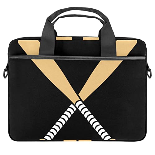 Sacoche ordinateur 13 pouces à 14.5 pouces avec bandoulière et motif imprimé baseball noir