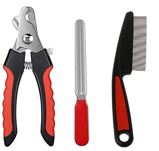 Woofy Dog Grooming Combo Pack of Nail Cutter with Clipper and Flea Comb Grooming Kit Ideal for Dogs, Puppies, Cats and Rabbit (Multicolor, Set of 3) (B0CK5KRGSD) Amazon Price History, Amazon Price Tracker