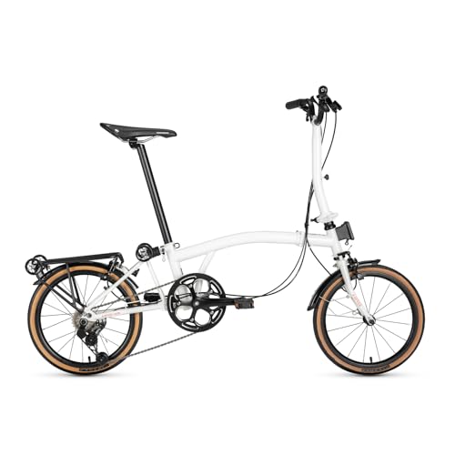 ROCKBROS HRS Bicicleta Plegable 16 Pulgadas con Cuadro de Acero CrMo, 7 Velocidades S-Ride, Frenos de Llanta Caliper, Bicicleta Urbana Ligera para Hombres y Mujeres, Sistema de Plegado Rápido, Blanco