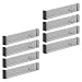 mDesign Adjustable, Expandable Drawer Organizer/Divider - Foam Ends, Strong Secure Hold, Locks in Place - for Bedroom, Bathroom, Closet, Office, Kitchen Storage - 2.5" High, 8 Pack - Gray