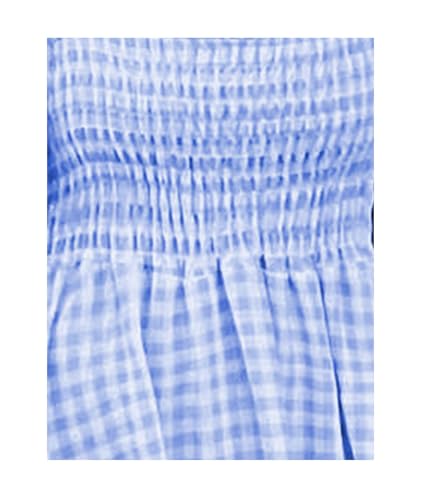 Image of SOMTHRON Women's Square Neck Plaid Smocked Dress Ruffle Sleeveless Tiered Flowy A-Line Checkered Maxi Long Dress