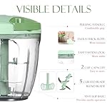 Ourokhome Manual Food Processor Vegetable Chopper, Portable Hand Pull String Garlic Mincer Onion Cutter for Veggies, Ginger, Fruits, Nuts, Herbs, etc., 900ml, Green - Image 5