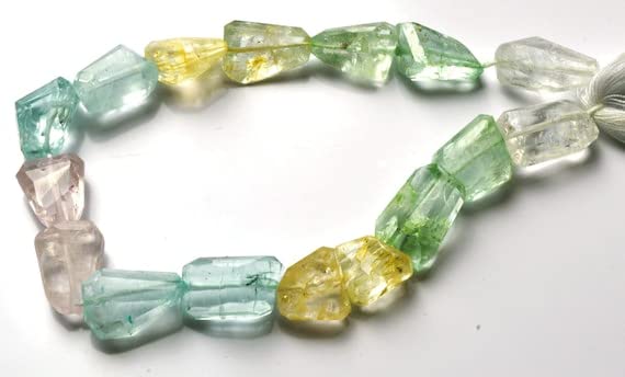 Aigue-marine multicolore naturelle LKBEADS 13-18mm pour remplacer les fausses perles en plastique