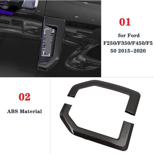 for Ford F250 F350 F450 F550 2015-2020 Carbon Fiber Look Side Vent Fender Badge Emblem Cover Trims Accessories L&R by FSYHKJ - Image 2