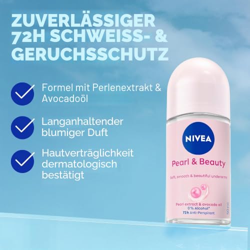Nivea Deo Roll-On Pearl & Beauty, 50 ml, 3er Pack (3 x 50 ml) – Ansicht 3