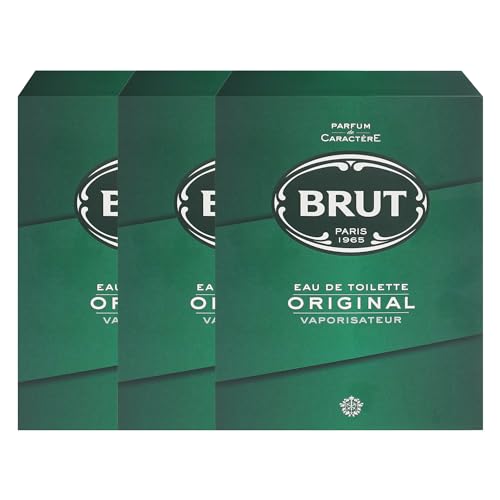 3 x Brut Original EDT Vaporisateur pour homme Eau de toilette en flacon pulvérisateur de 100 ml chacun