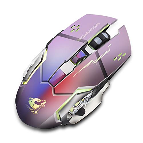 Gaweb Rechargeable LED Backlit Mute Ergonomic Gaming Wireless Mouse with USB Receiver - Grey Gaweb Rechargeable LED Backlit Mute Ergonomic Gaming Wireless Mouse with USB Receiver - Grey