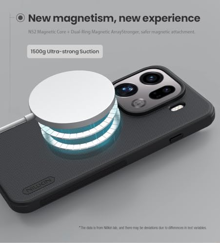 Image of Super Frosted Shield Pro Magnetic Case for Oppo Find X9 Pro| Matte Slim Hard Back Cover | Shockproof Anti-Fingerprint Protective Mobile Phone Case Compatible with MagSafe & Wireless Charging- Black