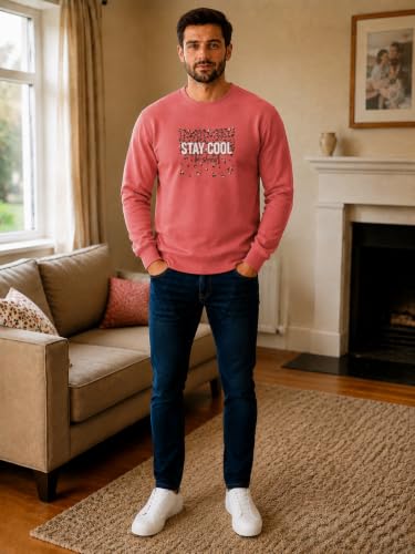 Image of Mack Jonney Men's Printed Fleece Sweatshirt|Full Sleeve Round Neck Winter Sweatshirt for Casual Wear|Travel|Gym & Everyday Style-mj-403