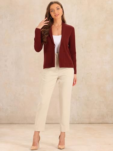 Allegra K Sweater Cardigan for Women's Long Sleeve Button Open Front Knit Cardigans with Pockets4