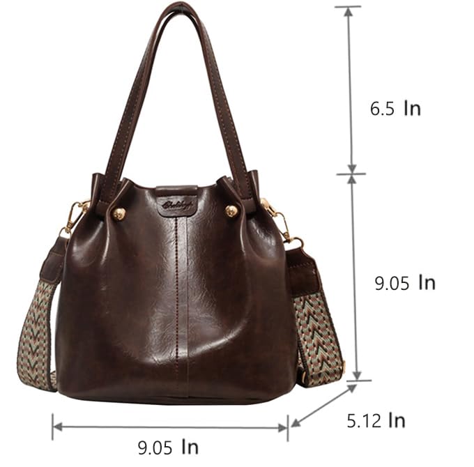 Image of Hobo Bags for Women Crossbody Purses and Handbags Bucket Purse Faux Leather with Detachable Long Strap