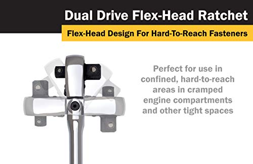 Titan 12358 3/8-Inch And 1/2-Inch Dual Drive X 9-1/2-Inch 72-Tooth Dual Head Ratchet #TOP3