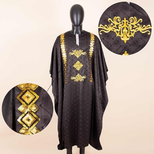African Traditional Clothing for Men Embroidery Agbada Robe Shirts and Pants 3 Piece Set for Wedding4