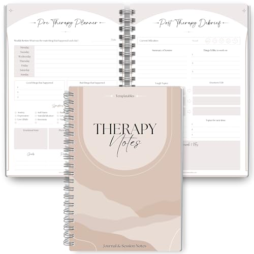 Therapy Notes Journal - Pre & Post Therapy Planner for Reflection Journaling & Self-Discovery | Premium 120gsm Paper with Soft Touch Cover | A5 Lux