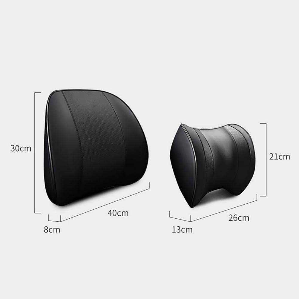 Car Lumbar Pillow Back Support Stain Resistant Headrest Pillow Car Seat Back Cushion Pillow for Automobile(Black)