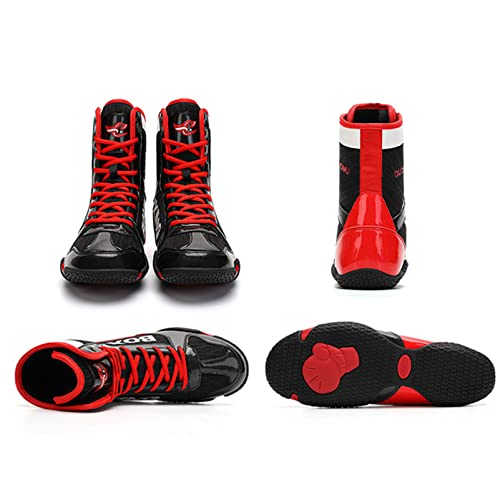 Image of Mens Boxing Shoes High Top Wrestling Training Boots Non Slip