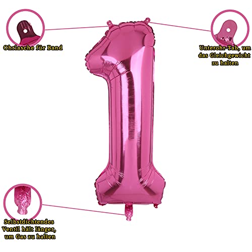 XXL Grande Rosa Numero 1 Foil Palloncino Mylar