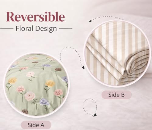 Image of Premium Cotton Dohar for Single Bed | Reversible 3 Layer Lightweight 150 GSM AC Blanket Comforter | Soft Breathable Bedding for Summer & Winter (60x90 Inches)