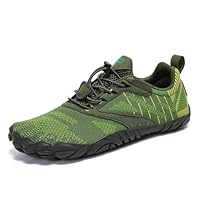 SAGUARO Barefoot Shoes Uomo Donna Scarpe Barefoot Minimaliste Scarpe a Piedi Nudi Antiscivolo Scarpe Trail Running Leggere Scarpe Dita Verde Foresta,Gr.37