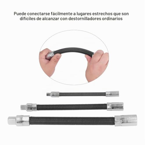 Miniatura 6 de Barra De Extensión Flexible De 3 Uds., Trinquete De Acero Con Resorte, Extensión De Taladro Eléctrico, Soporte De Broca Magnético Para Reparación De Automóviles