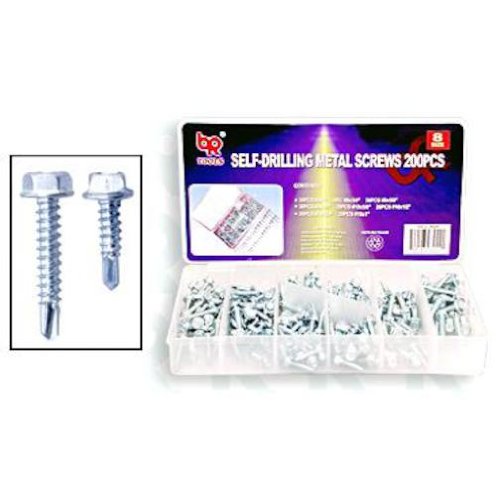 Big Roc Tools Size 8 SelfDrilling Metal Screws 200 Pieces Sheet Metal Screws