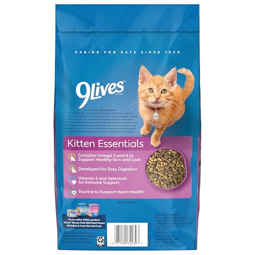 Image of 9Lives Kitten Essentials Chicken & Ocean Fish Dry Cat Food, 2.5lb Bag, Pack of 4
