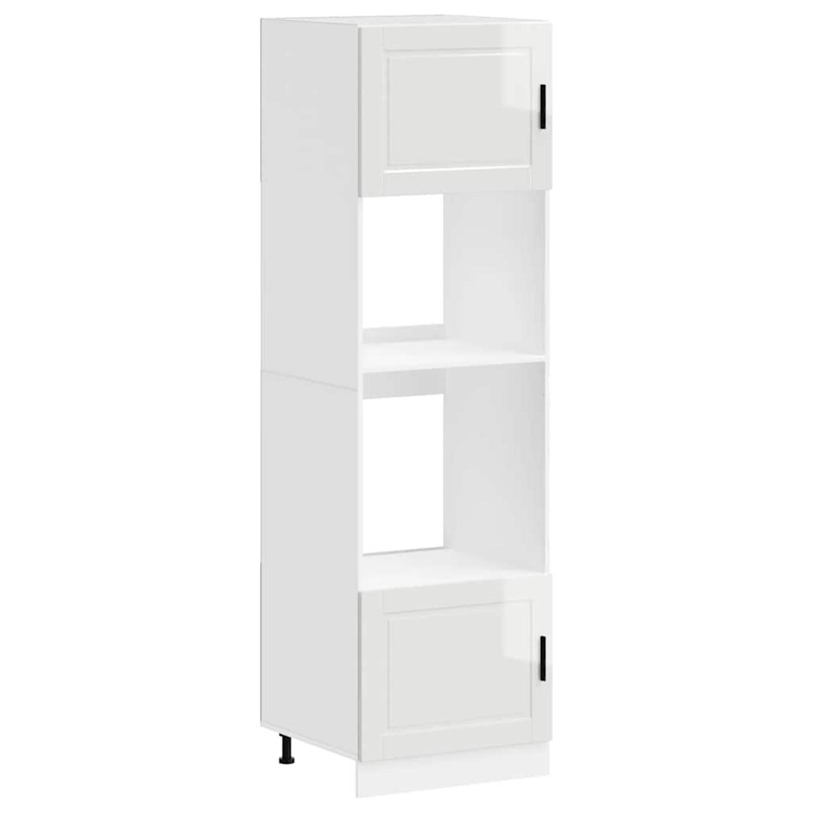 Homgoday Herdumbauschr?nke 2 STK. Porto Hochglanz-Wei? Holzwerkstoff Schrank Model3315053