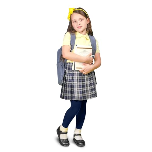 PICCOLO HOSIERY Girls Fleece-Lined Winter Tights, School Uniform – Warm, Cozy & Stylish for Cold Weather, Black, Navy, White4
