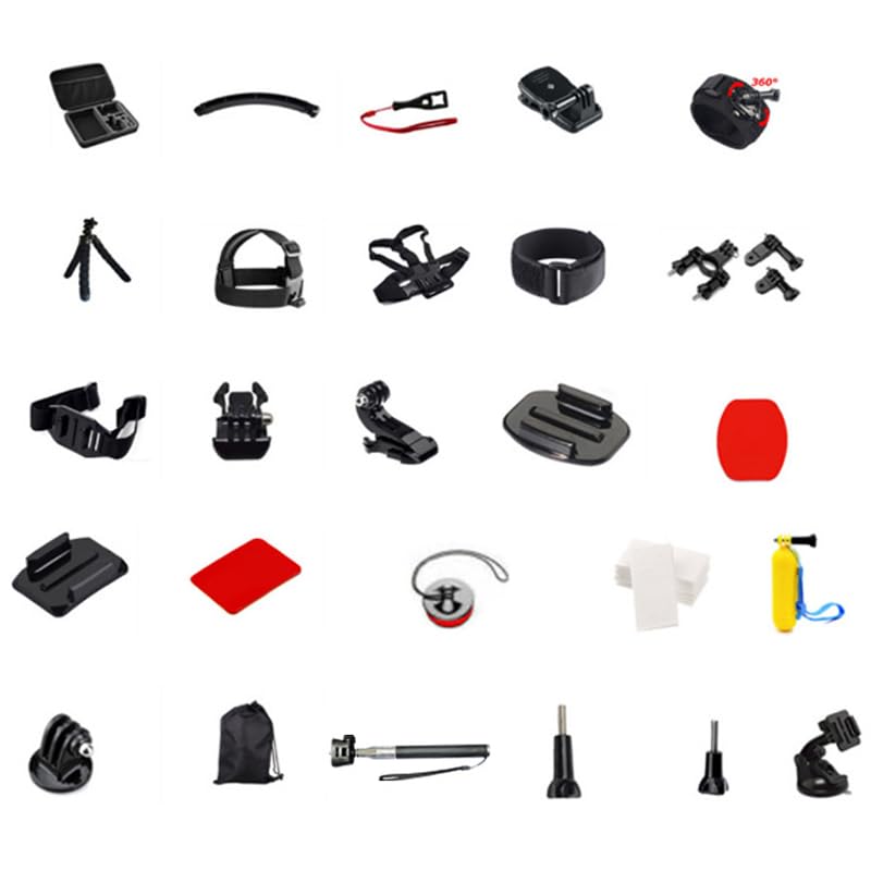Kit de Accesorios para Cámara de Acción Paquete Versátil 50 en 1 para Entusiastas de los Deportes Al Aire Libre ABS como Se Muestra en Las Imágenes