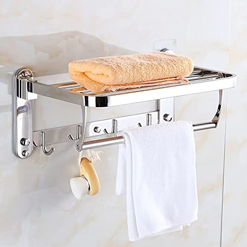 Support de serviette mural pour petite salle de bain avec crochets inox 304 - 3