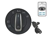 [Was ist das?] - Der nachgerüstete Scheinwerfer-Dimmschalter wurde für Volkswagen Škoda entwickelt. Mit der Micro-CPU im Inneren und dem Lichtsensor, der auf dem Armaturenbrett angebracht ist, um Licht zu erfassen, fügt der Schalter automatische Funktionen für Scheinwerfer, Standlichter und Nebelscheinwerfer hinzu, die Ihr Fahrzeug ursprünglich nicht hat. Richten Sie die Einstellungen visuell über die Bluetooth-App ein. Plug & Play-Installation ohne Kabelverbindung und ohne Codierung