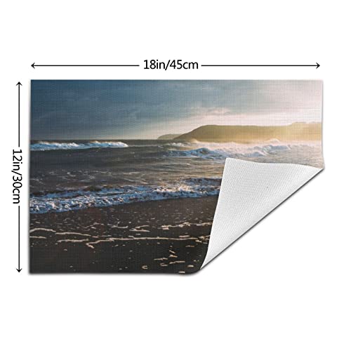 Set de table résistant à la chaleur paysage marin lot de 4 napperons