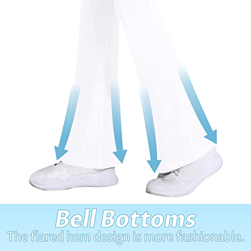 Bootcut Leggings for Girls High Waist Soft Stretch Women Yoga Pants Teen Dance Running Black Pink Dark Blue Maroon White4