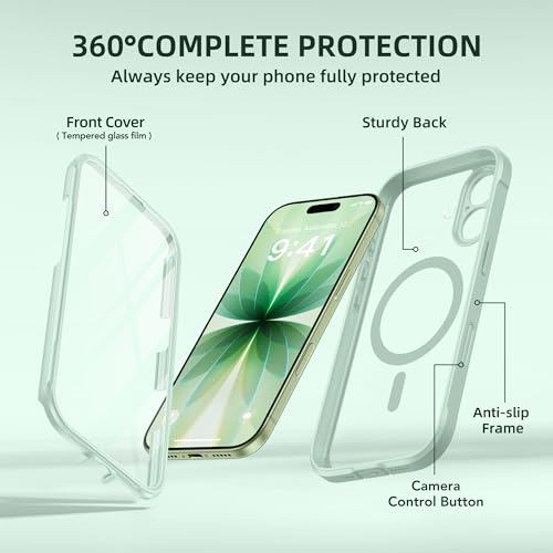Coque pour iPhone 17 avec MagSafe BERFY protection intégrale 6,3 pouces vert - 4