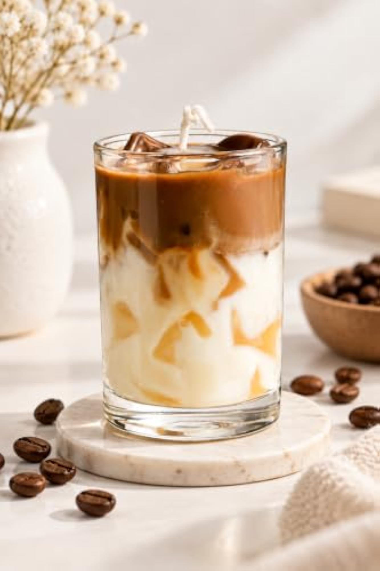 Coffee Latte Candle, Hand-Poured Scented