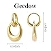 Geedow Gold Hoop Earrings for Women - 18K Gold Plated Paperclip Link Lightweight Drop Dangle Huggie Earrings Fashion Jewelry Best Gifts for Daily Wedding Party Decoration