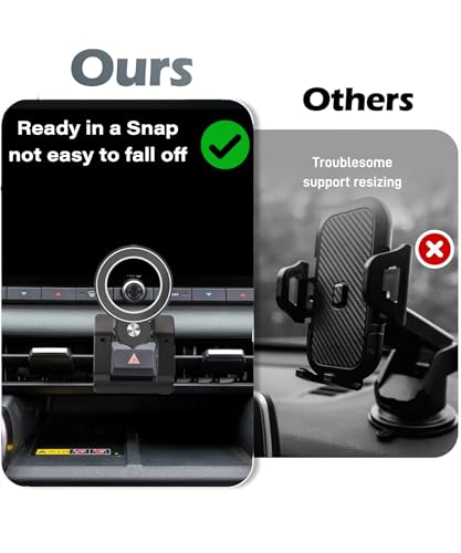 Image of Car Phone Holder for 2026 Toyota RAV4 /RAV4 Hybrid Accessories | Compatible with MagSafe Strong Magnetic Clip Cell Phone Mount, Hands-Free 360 Rotatable Adjustable, Not Block Air Vents